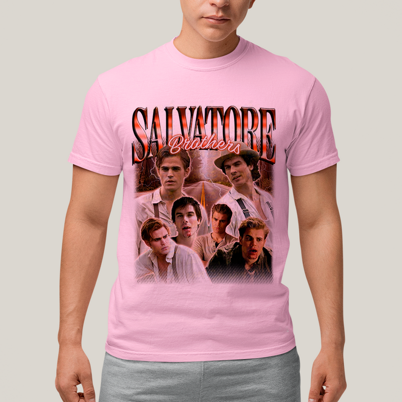 Camiseta Algodão Unissex T shirt -Irmãos Salvatore The Vampire Diaries Diários do Vampiro damon stefan