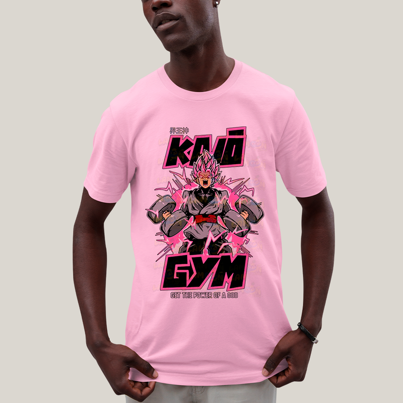 Camiseta Algodão Unissex T shirt Goku Dragon Ball Black Kaio Gym Get the Power of a God