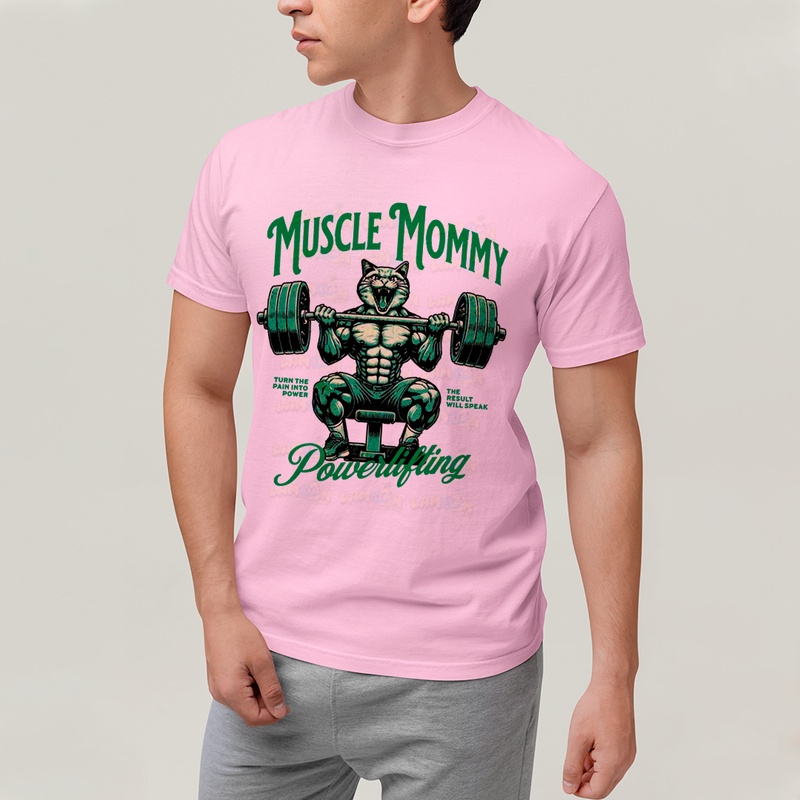 Camiseta Algodão Unissex T shirt Academia Muscle Mommy Powerlifting