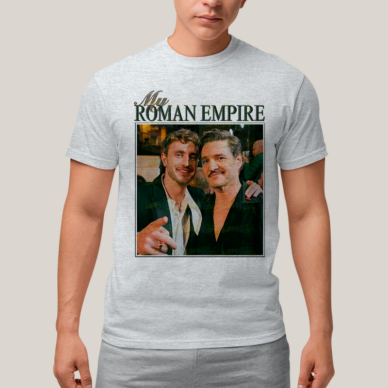 Camiseta Algodão Unissex T shirt Vintage Paul Mescal & Pedro Pascal My Roman Empire Quarteto fantástico