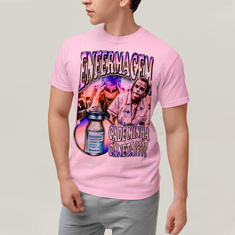 Camiseta Algodão Unissex T shirt- Enfermagem Meme cade minha caneta coringa sus