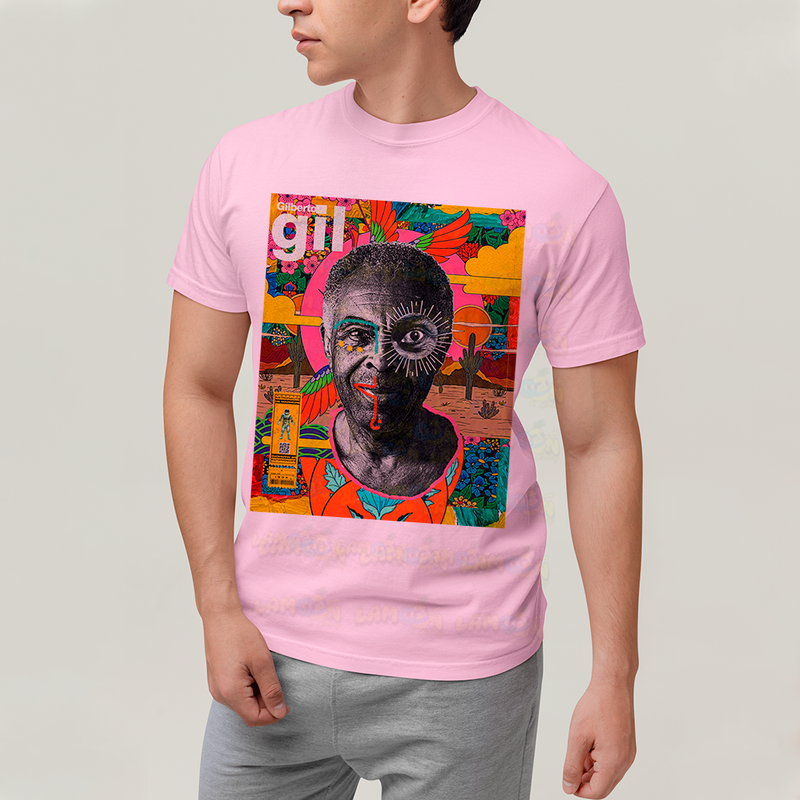 Camiseta Algodão Unissex T shirt - gilberto gil colorido