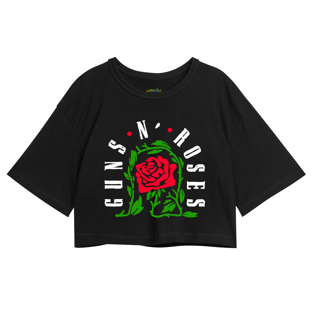Cropped Oversized Roses Banda Flor
