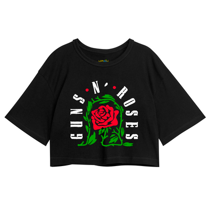 Cropped Oversized Roses Banda Flor
