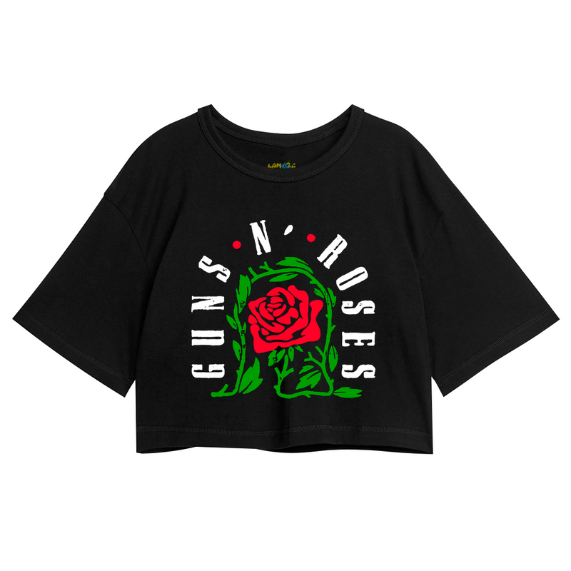 Cropped Oversized Roses Banda Flor