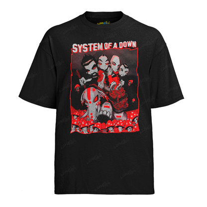 Camiseta Algodão System of Down Cartoon 1