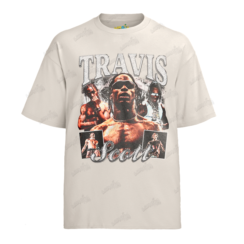 Camiseta Algodão Travis Scott Prateado