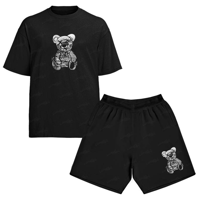 Kit Camiseta e Bermuda Moletom Urso X