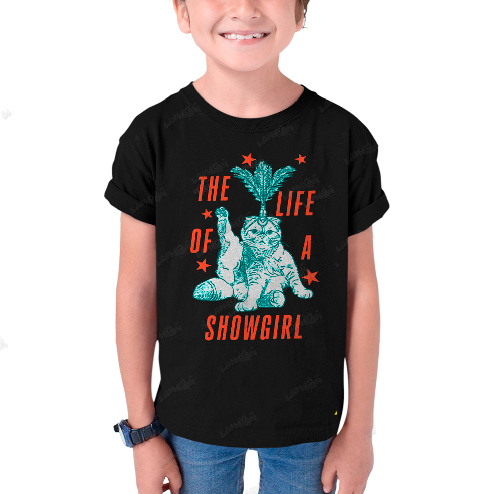 Camiseta Infantil Algodão Taylor Swift Cat Showgirl