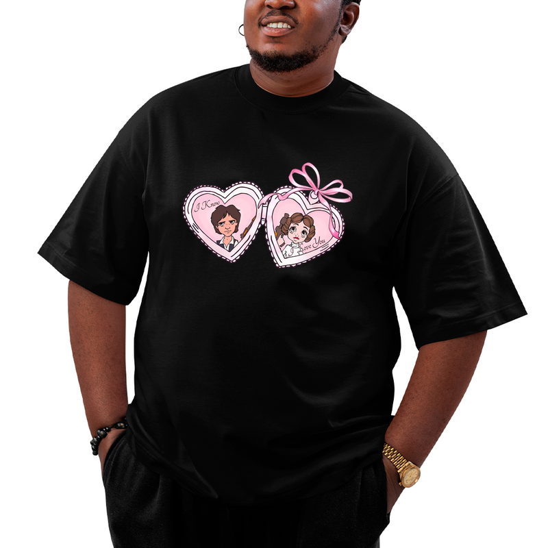 Camiseta Plus Size Casal Star Princesa Leia e Han Solo