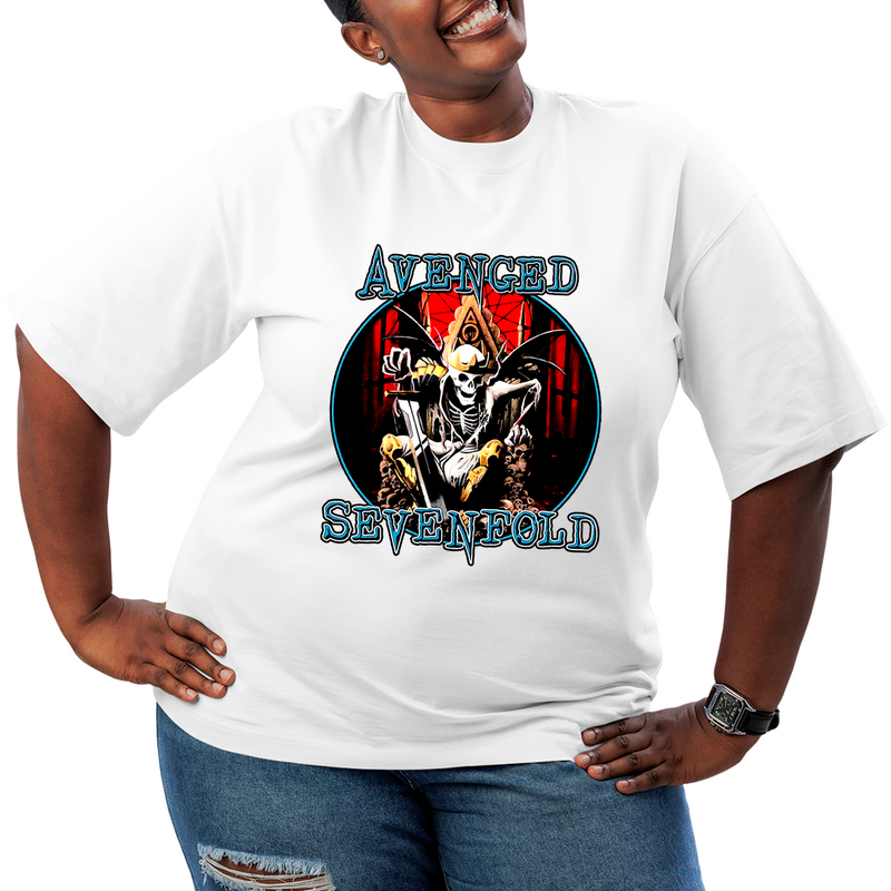 Camiseta Plus Size Avenged Seven Fold Caveira King