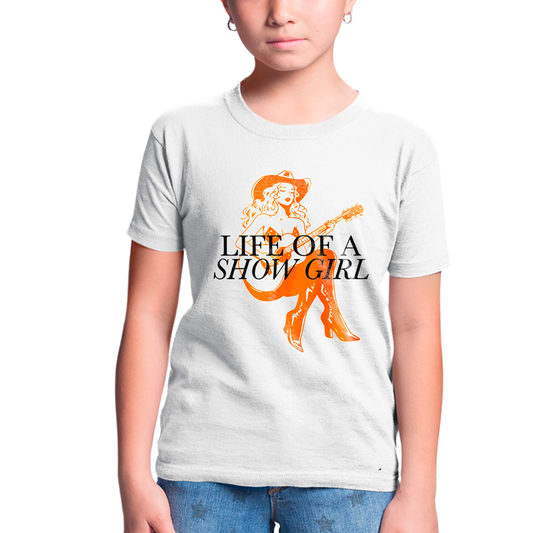 Camiseta Infantil Algodão Taylor Swift Life of a Showgirl