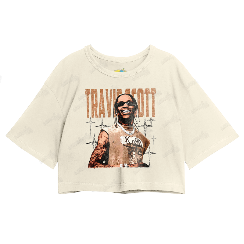 Cropped Oversized Algodão T shirt Travis Scott de Regata
