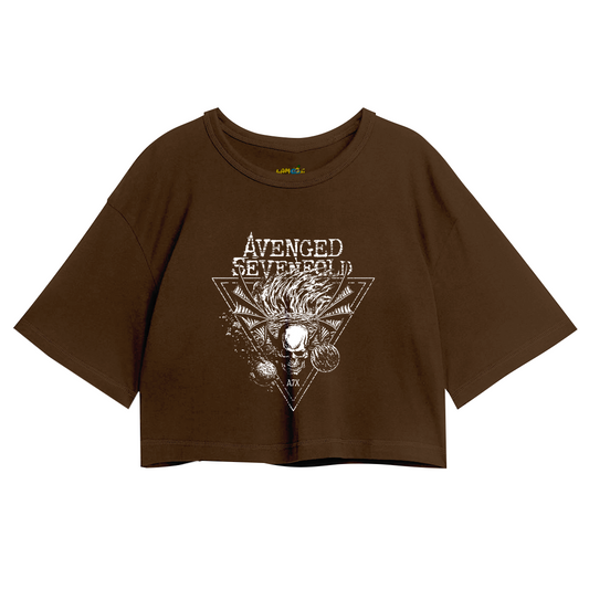 Cropped Oversized Avenged Seven Fold Caveira Planetas