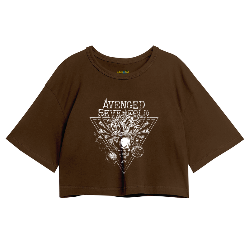 Cropped Oversized Avenged Seven Fold Caveira Planetas