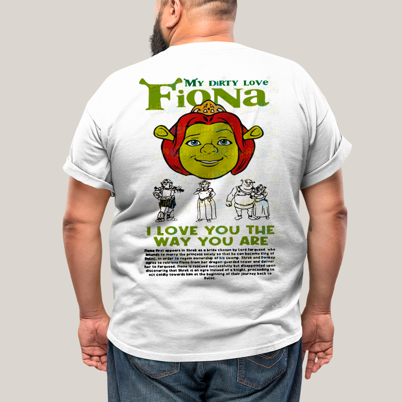 Camisa Algodão Unissex T shirt PLus Size Shrek & Fiona BFF ou casal FC