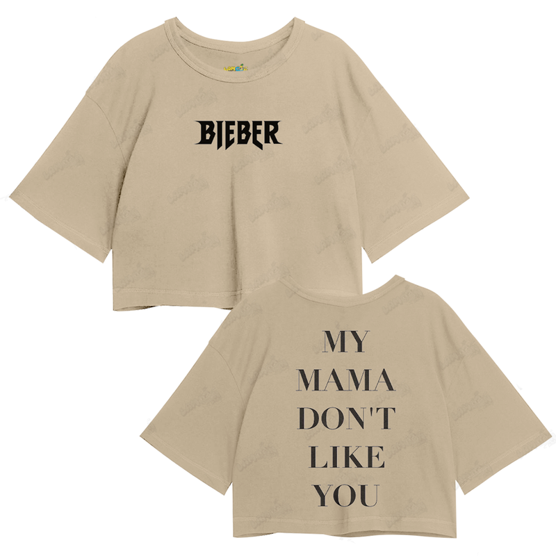 Cropped Oversized Algodão Justin Bieber My Mama Don´t Like You FC
