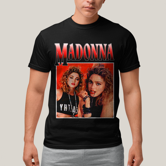Camiseta Algodão Unissex T shirt Vintage Madonna Vermelho cantora pop