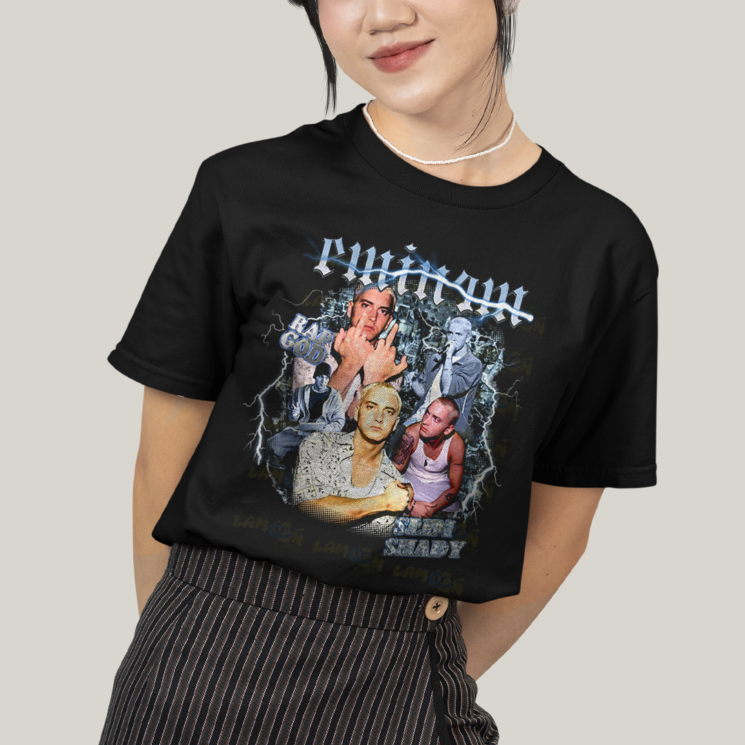 Camiseta Algodão Unissex T shirt Graphic Tee Eminem Slim Shady Rap
