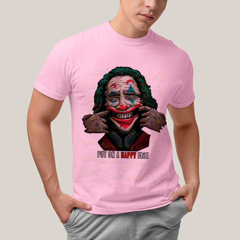 Camiseta Algodão Unissex T shirt Put On a Happy Face coringa joker