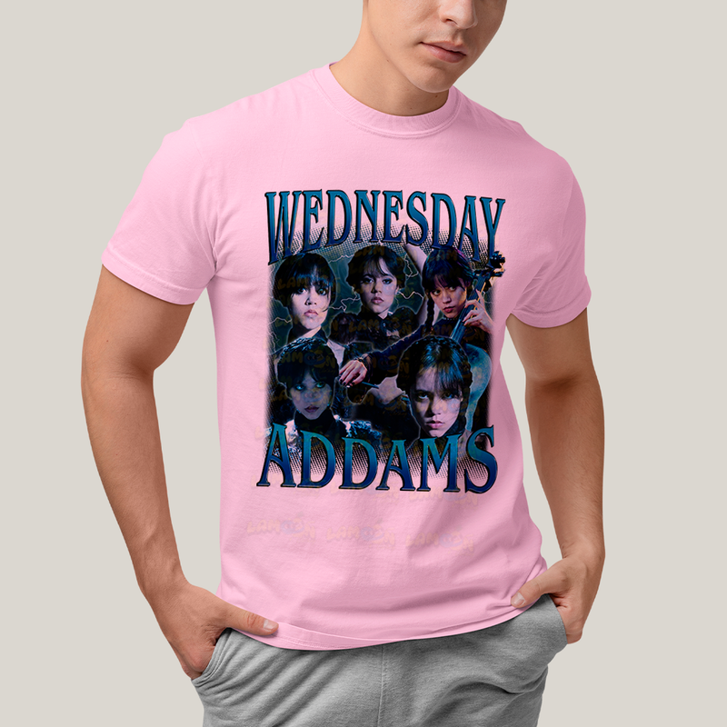 Camiseta Algodão Unissex T shirt Graphic Tee Wednesday Addams Wandinha Gótica