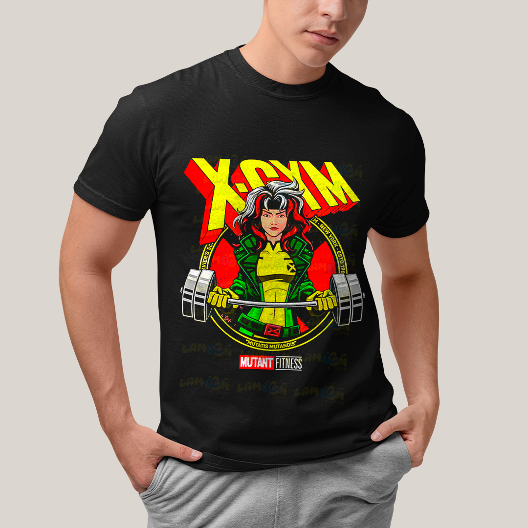 Camiseta Algodão Unissex T shirt - Vampira X Gym Mutant Fitness x men marvel academia