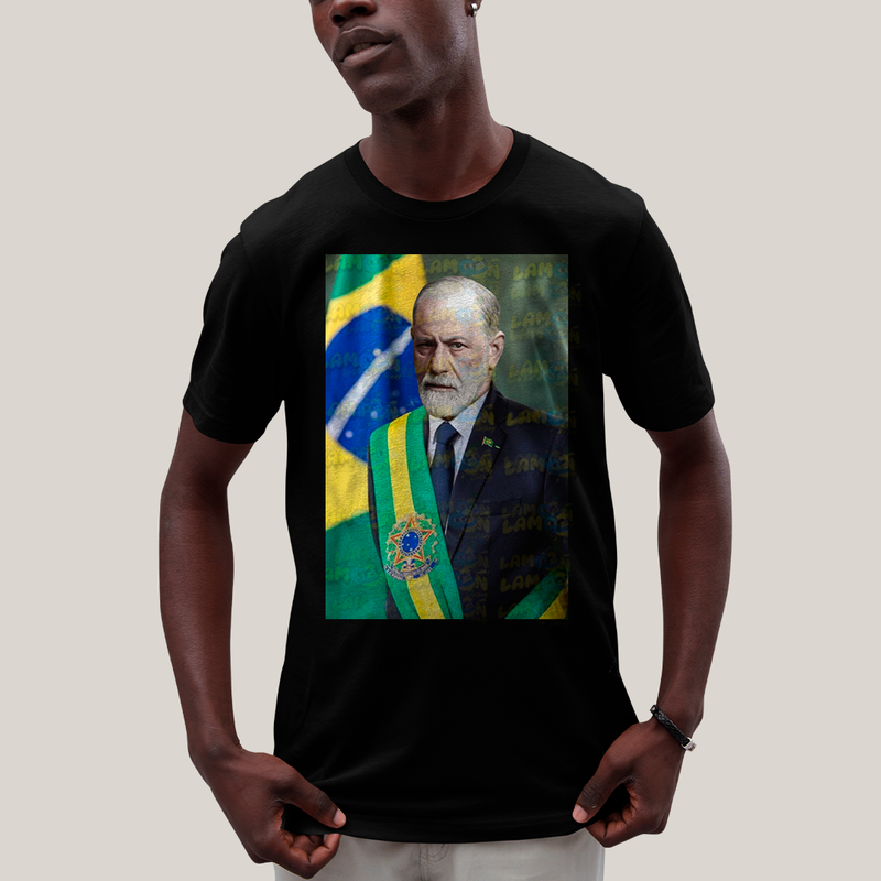 Camiseta Algodão Unissex T shirt -  Sigmund Freud psicologo presidente do brasil