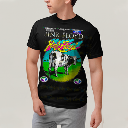 Camiseta Algodão Unissex T shirt - Vaca Pink Floyd atom heart mother