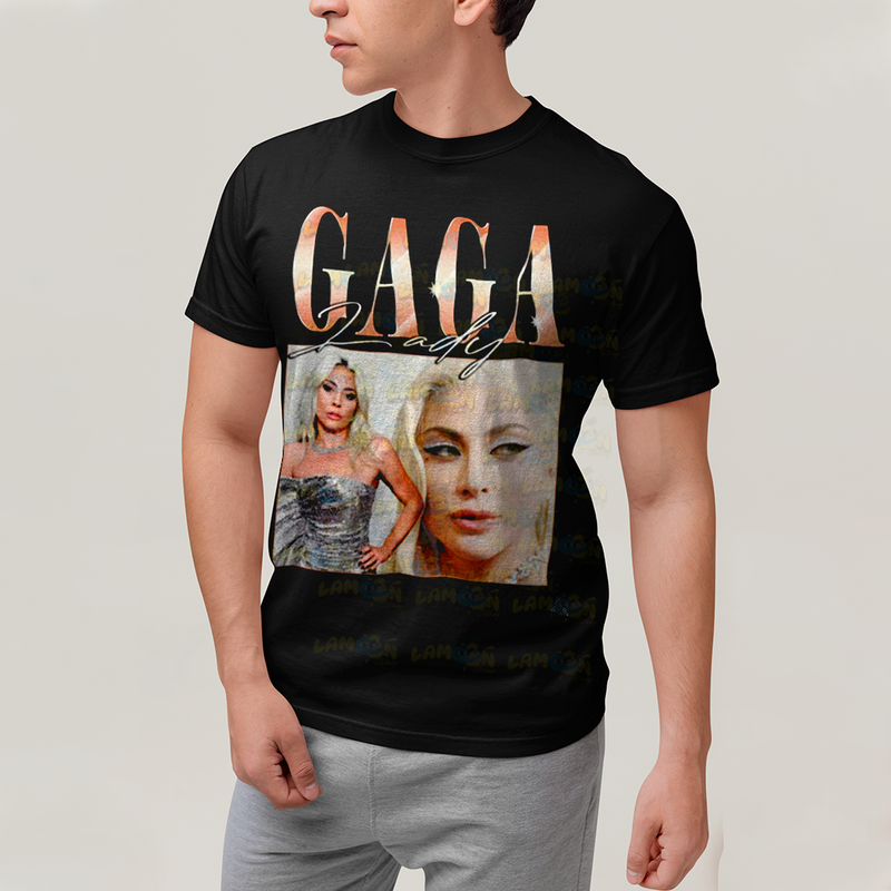 Camiseta Algodão Unissex Tshirt Vintage Lady Gaga Dourado