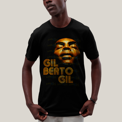 Camiseta Algodão Unissex T shirt -Gilberto GIl Dourado cantor brasileiro