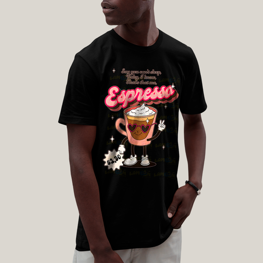 Camiseta Algodão Unissex T shirt -  Sabrina Carpenter Espresso cafe