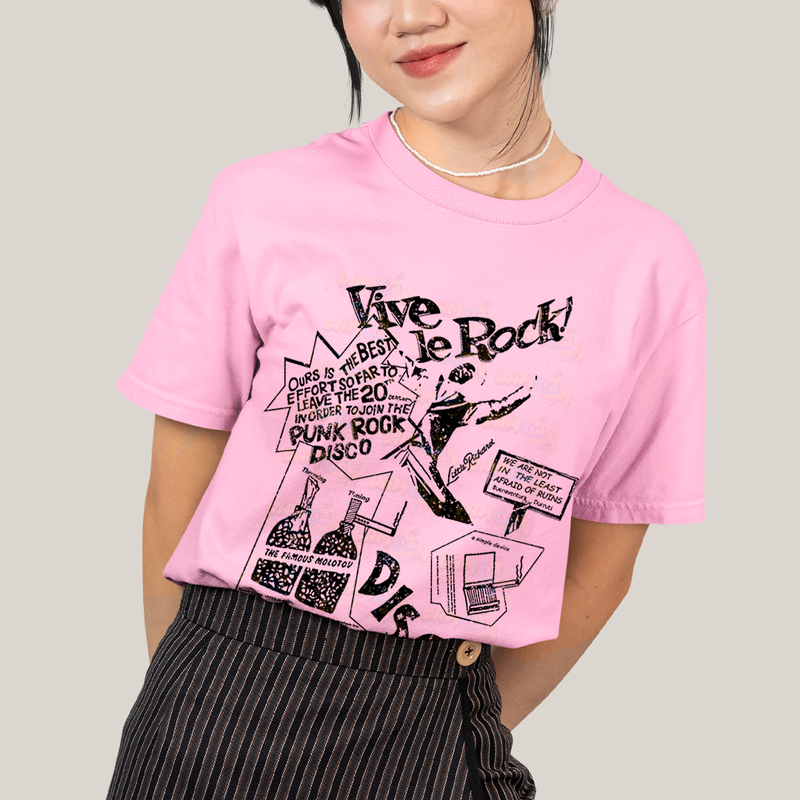 Camiseta Algodão Unissex T shirt Vive Le Rock Disco Famous Molotov