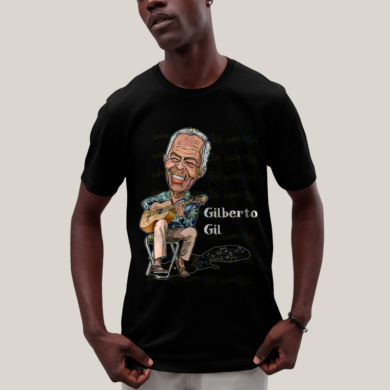 Camiseta Algodão Unissex T shirt Gilberto GIl Cartoon