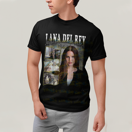 Camiseta Algodão Unissex T shirt Graphic Tee Lana Del Rey Prateado
