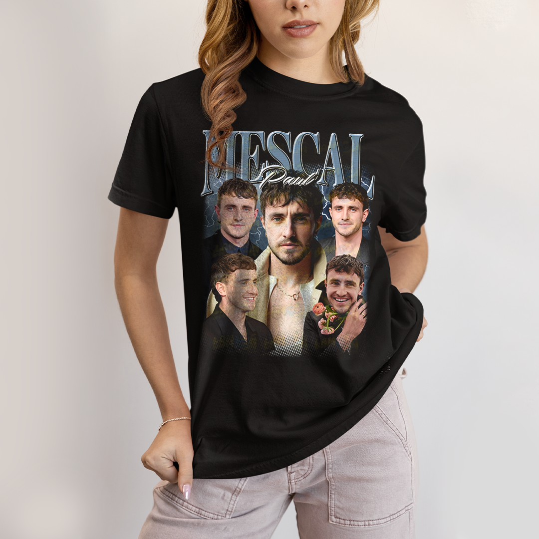 Camiseta Algodão Unissex T shirt - Paul Mescal Ator azul