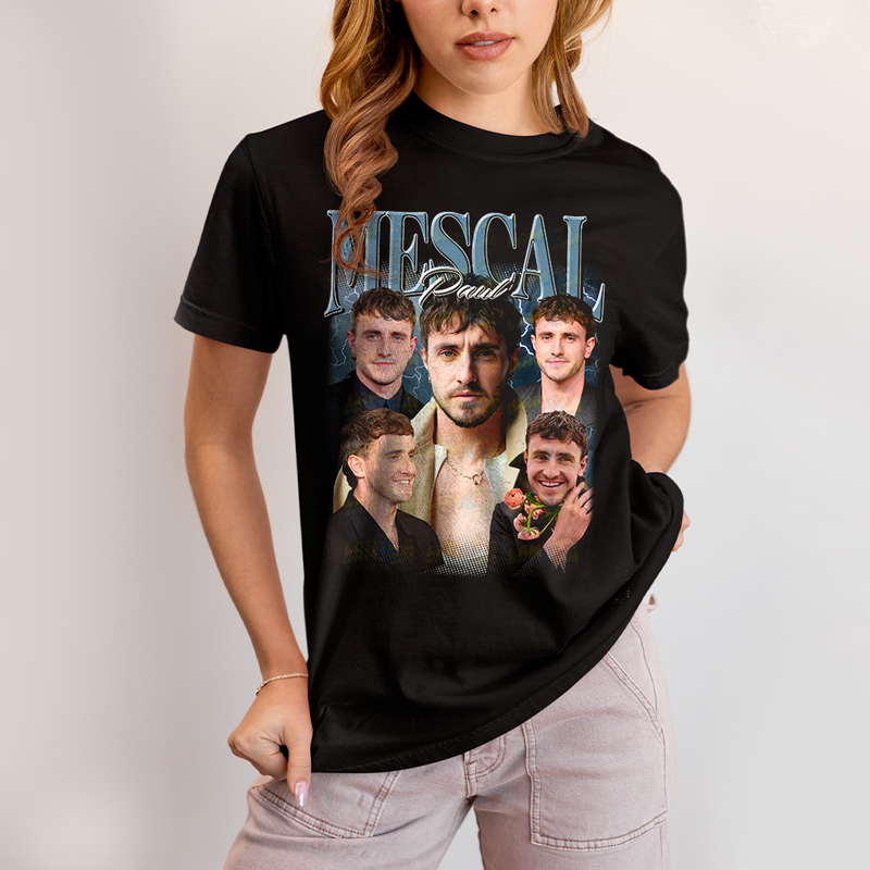 Camiseta Algodão Unissex T shirt - Paul Mescal Ator azul