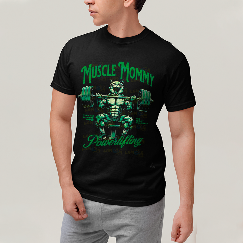 Camiseta Algodão Unissex T shirt Academia Muscle Mommy Powerlifting