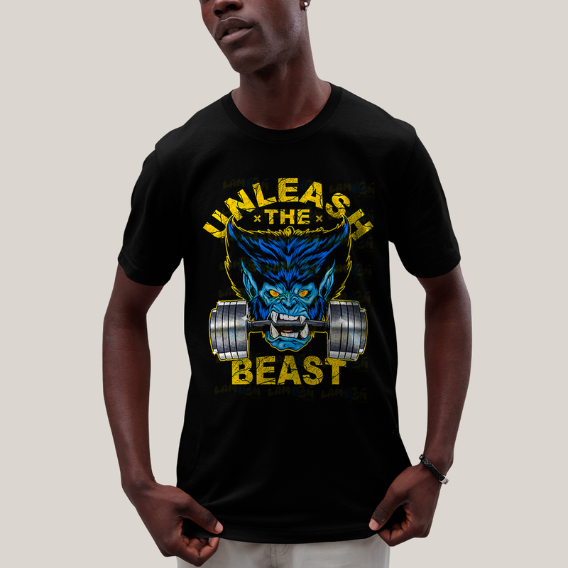 Camiseta Algodão Unissex T shirt -  X Men Unleash The Beast a fera academia