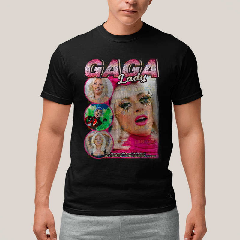 Camiseta Algodão Unissex T shirt Graphic Tee Lady Gaga Don´t you ever let a soul in the word...