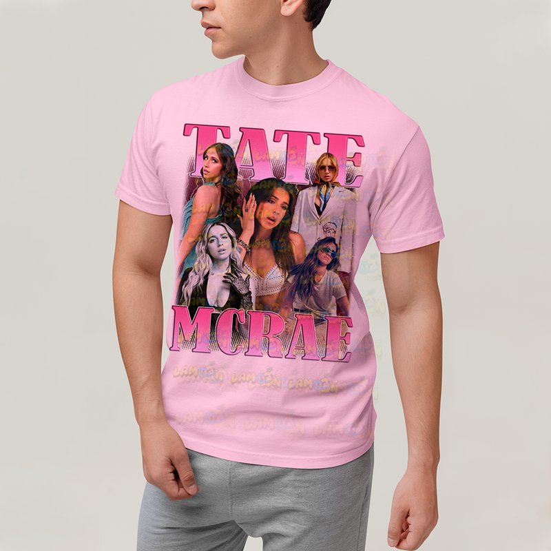 Camiseta Algodão Unissex T shirt Tate Mcrae Cantora pop rosa