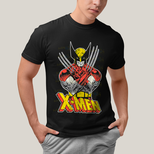 Camiseta Algodão Unissex T shirt - X Men Wolverine Traje Marrom