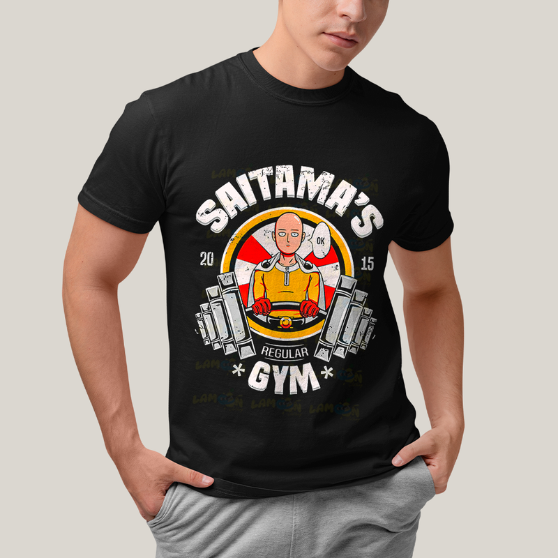 Camiseta Algodão Unissex T shirt -Saitama´s Gym One Punch Man Saitama