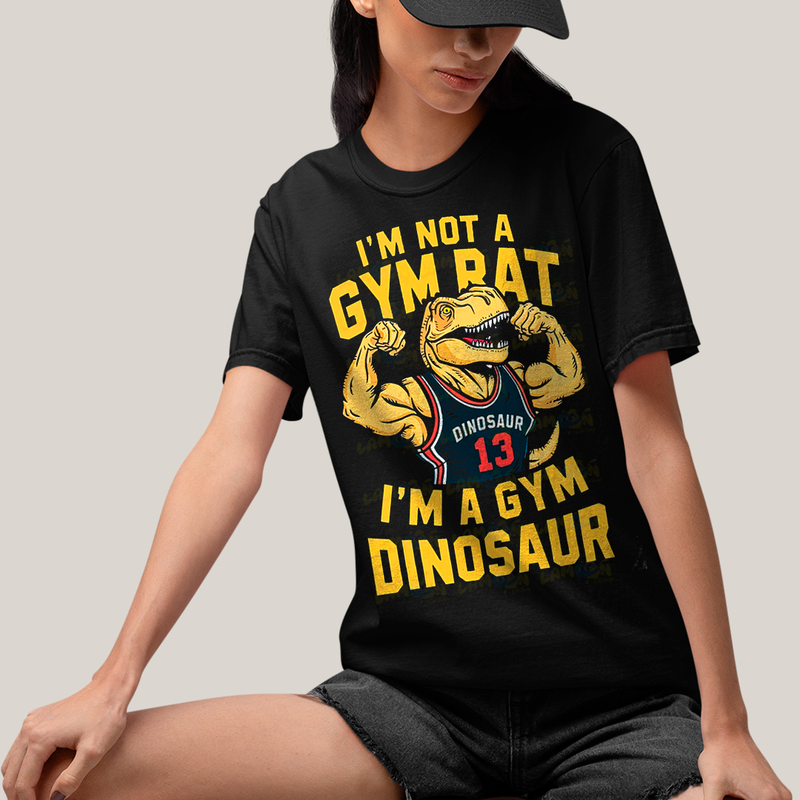Camiseta Algodão Unissex T shirt Dinossauro Gym academia gym rat dinosaur