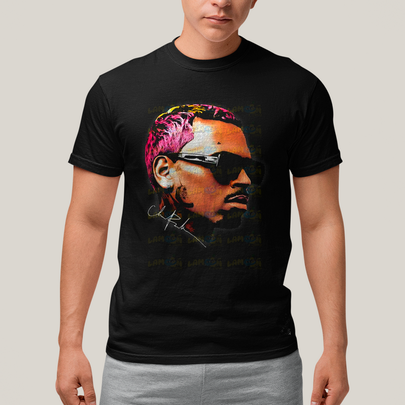 Camiseta Algodão Unissex T shirt Graphic Tee Chris Brown