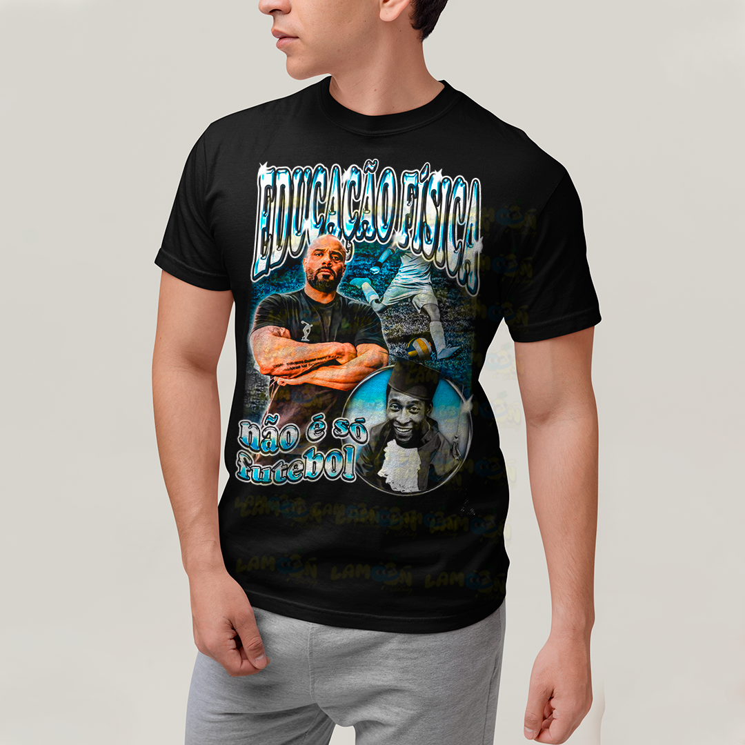 Camiseta Algodão Unissex T shirt -Educação Física Não é Só Futebol Pelé julio balestrin