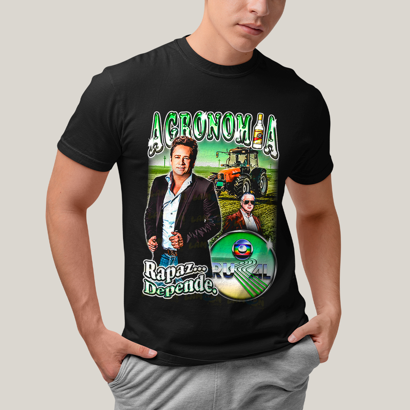 Camiseta Algodão Unissex T shirt - Agronomia Meme rapaz depende leonardo globo rural