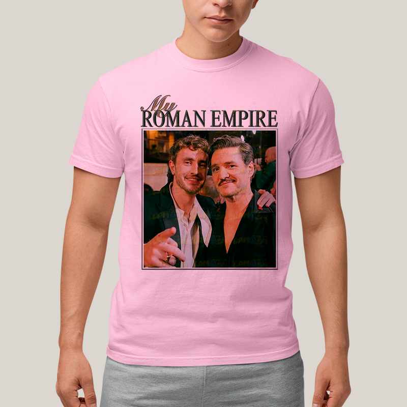 Camiseta Algodão Unissex T shirt Vintage Paul Mescal & Pedro Pascal My Roman Empire Quarteto fantástico