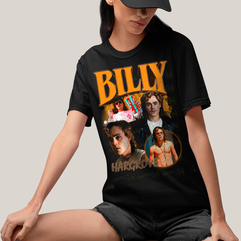 Camiseta Algodão Unissex T shirt Billy Graphic Tee Hargrove Strager Things