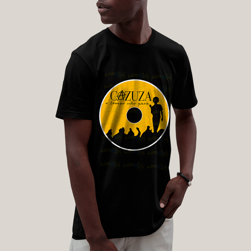 Camiseta Algodão Unissex T shirt -  Cazuza CD Amarelo o tempo nao para