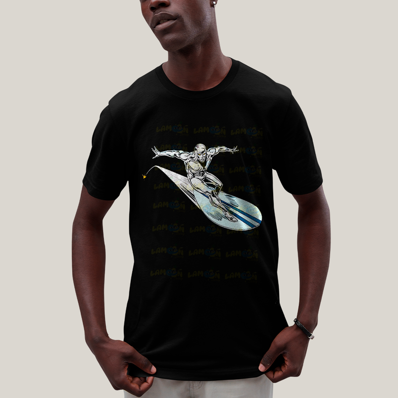 Camiseta Algodão Unissex T shirt - Surfista Prateado marvel quarteto fantastico